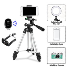 Load image into Gallery viewer, Tripod for Camera or Phone with Bluetooth remote option
