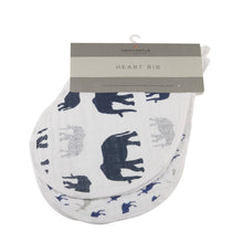 Load image into Gallery viewer, In The Wild Elephant Heart Bibs Set of 2
