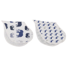 Load image into Gallery viewer, In The Wild Elephant Heart Bibs Set of 2
